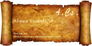 Alexa Csanád névjegykártya