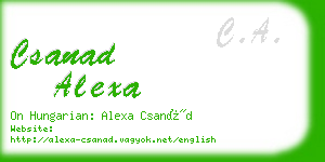 csanad alexa business card